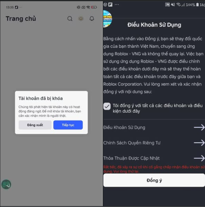 CÁCH FIX LỖI XÁC MINH ROBOT,  TÀI KHOẢN BỊ KHÓA